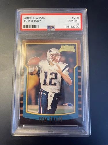 2000 BOWMAN #236 TOM BRADY ROOKIE RC PSA 8