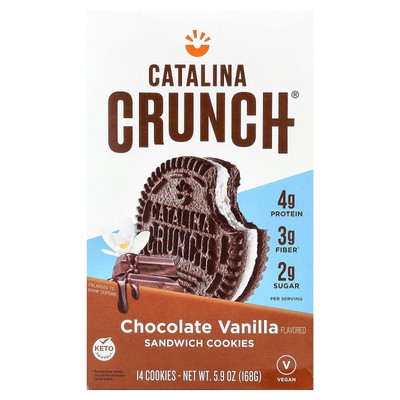 Sandwich Cookies, Chocolate Vanilla , 14 Cookies, 5.9 oz (168 g)