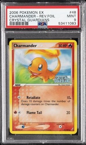 2006 POKEMON EX CRYSTAL GUARDIANS #48 CHARMANDER-REVERSE FOIL PSA 9