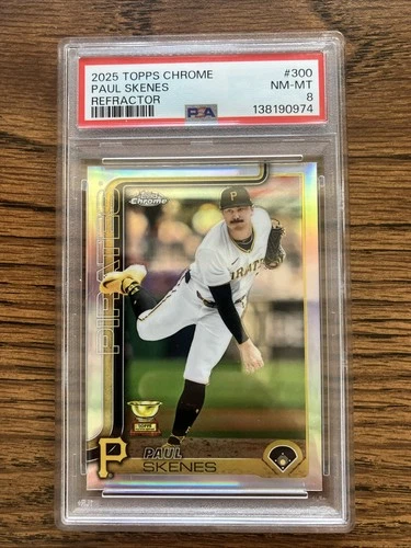 2025 Topps Chrome - Paul Skenes #300 Refractor PSA 8