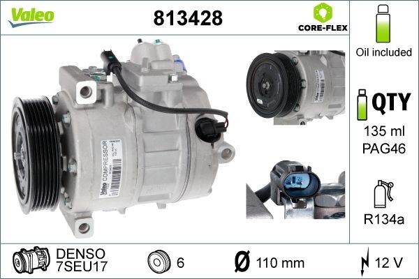 Kompressor Klimaanlage Valeo 813428 FÜR BMW Klimakompressor Klima Kompressor-image