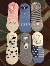 Women cute low cut mixed cotton socks 6 pairs