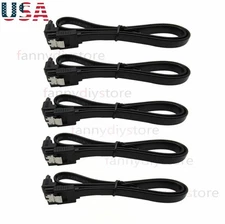 5x18" SATA 3.0Cable SATA3 III 6GB/s Right Angle90° SSD HDD Hard Drive Black USK 