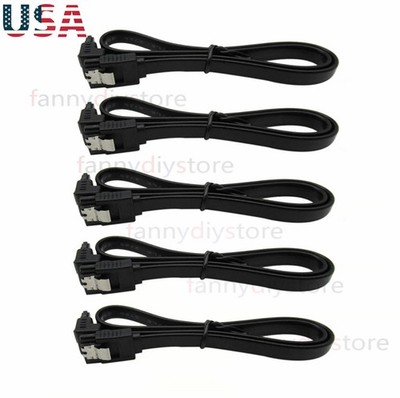 5x18'' SATA 3.0Cable SATA3 III 6GB/s Right Angle90° SSD HDD Hard Drive Black USK 