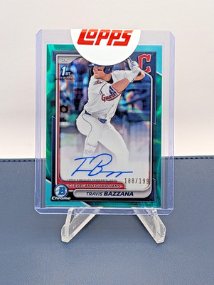2024 Bowman Draft Travis Bazzana Prospect Autograph   Aqua Lava Refractor /199
