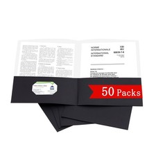 50 Packs Two Pocket File Folders with Business Card Slot,Textured Paper,Lette...