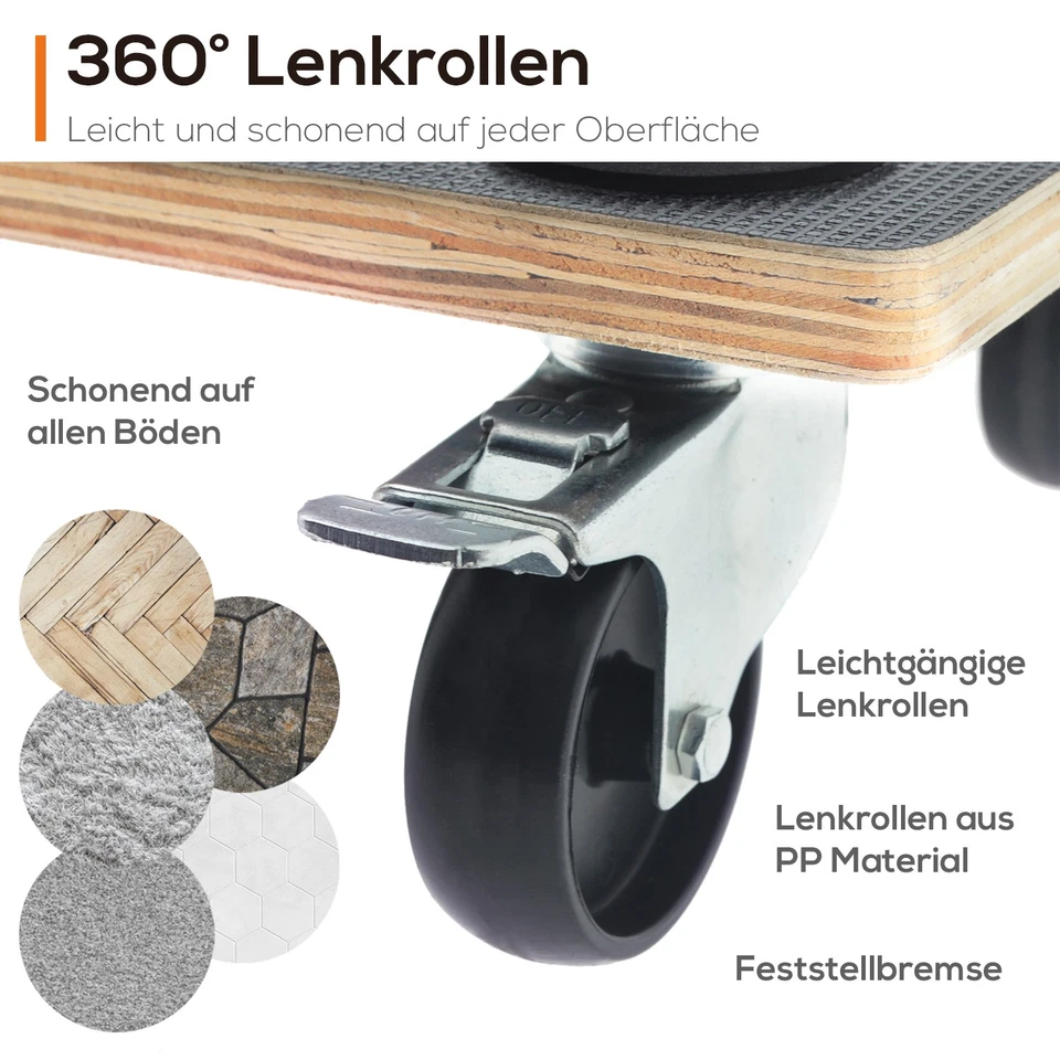 Rollbrett Transporthilfe Rollwagen Plattformwagen Möbelroller RETOURE - Bild 2 von 4