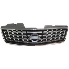 Grille For 2007-2008 Nissan Sentra Chrome Shell W Black Insert Plastic