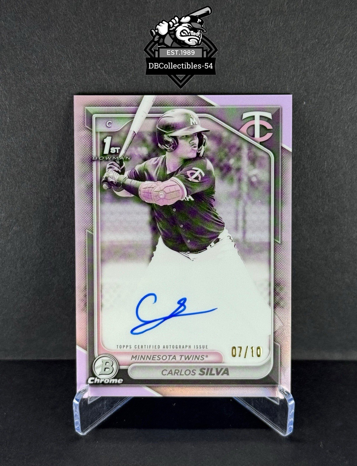 2024 Bowman Chrome Carlos Silva 1st Pearl Auto 07/10 Minnesota Twins