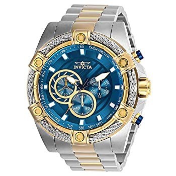 Invicta Bolt Herrenuhr 52 mm Edelstahl blaues Zifferblatt Quarz gebraucht...