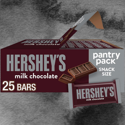Hershey's Milk Chocolate Snack Size Candy Bars 25 Pack 11.25 Ounce Box