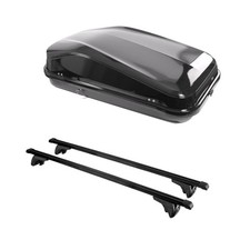 Steel Roof Bars & Roof Box 420L for Volvo V60 2010-2016 Flush Rails