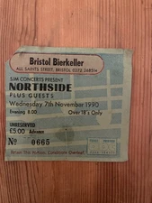 NORTHSIDE Original Ticket Stub 1990 Bristol Bierkeller Factory Records Madcheste