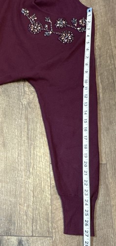 Chico’s Gem Neckline Pullover Sweater Gr. 2 US L V-Ausschnitt Farbe Deep Merlot Herbst - Bild 10 von 13