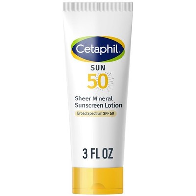 Cetaphil Sheer Mineral Sunscreen Lotion - SPF 50 - 3oz EXP: 07/2026 1 PACK