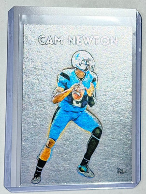 Cam Newton Platinum Plated Artist Signed ''Blinn College'' Trading Card 1/1