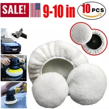 10 Pieces Velvety Wool Bonnet for Car Buffer Polisher 9 10 Inch Pad Cover