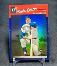 Duke Snider Variation 1990 Retro Blue Holo 2023 Panini Donruss Card #282 Dodgers