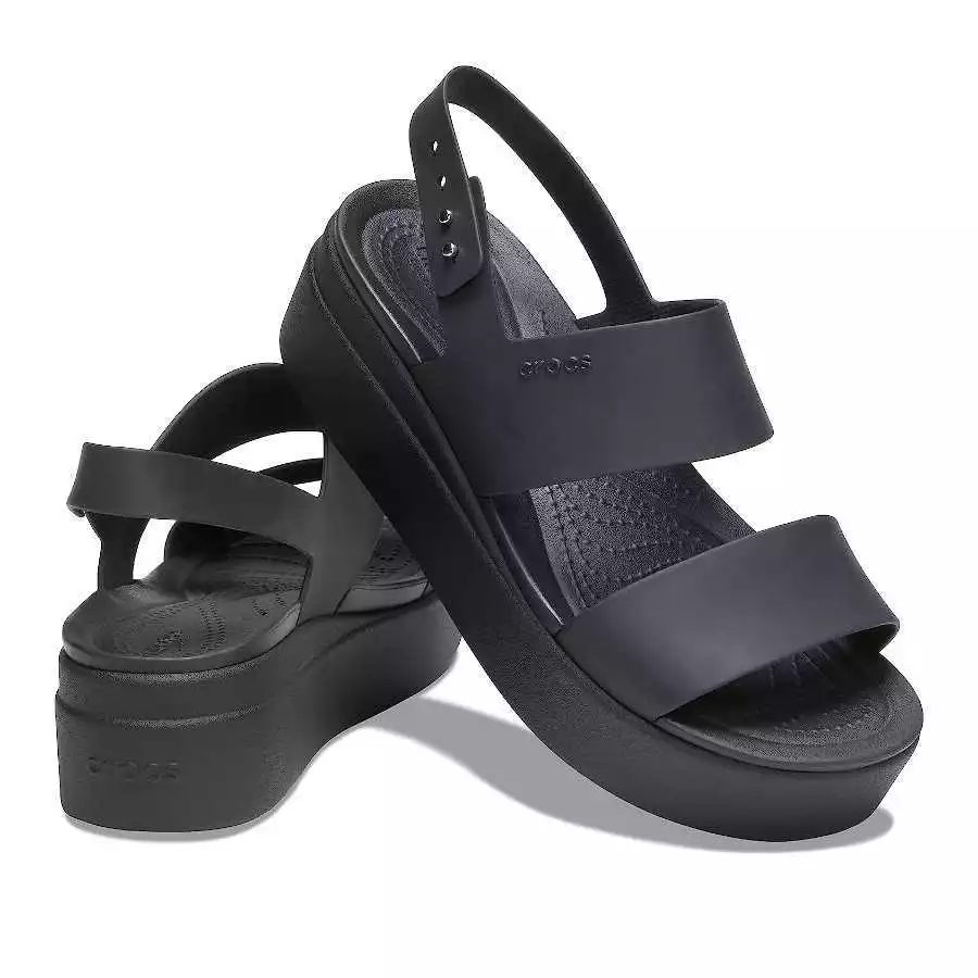 Crocs Women s Platform Sandals Crocs Brooklyn Low Wedge Black x
