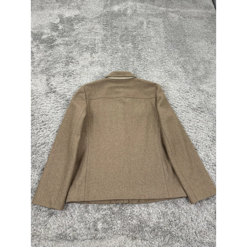 J Crew Jacket Womans Medium Brown Wool Nylon Full Zip Snap Bomber Coat Vtg Y2K - image 2 of 4