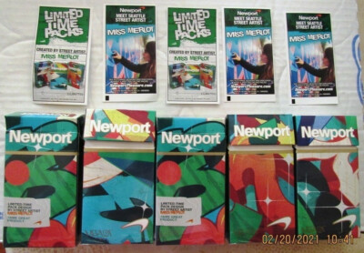 how much is a carton of newport cigarettes in florida 5 Newport Limited Time Menthol Cigarette Boxes Empty By St artist Miss  Merlot