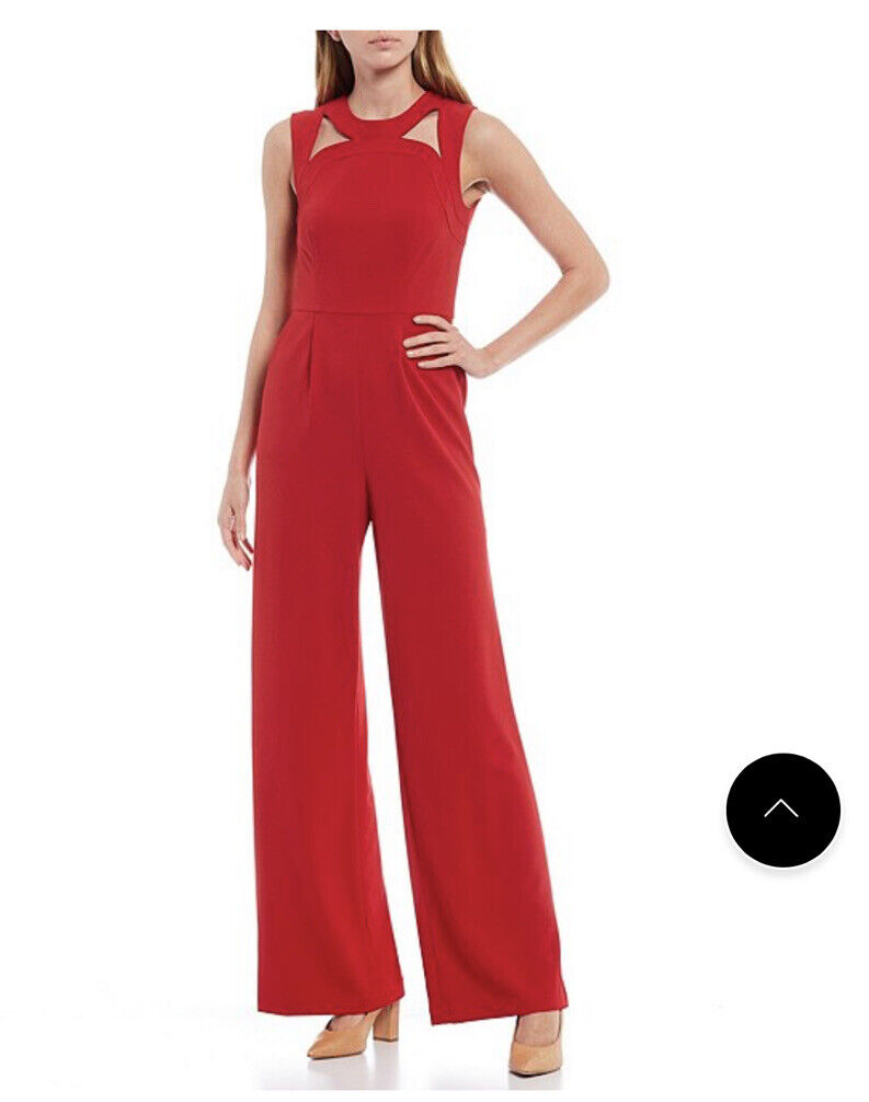 Calvin Klein Sleeveless Cut Out Stretch Jumpsuit Size 14 Calvin Klein Sleeveless Cut Out Stretch Jumpsuit Size 14