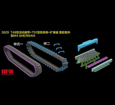 RYEFIELD 3029 1/35 T48 Activity Track+T51 Anti-Skid Ridge+Extender  Equipped