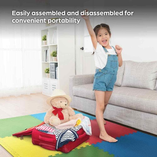24 in. x 24 in. Interlocking Multi-Color Foam Flooring Recyclamat (4-Pieces) - Picture 3 of 10