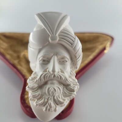 XL Sultan Meerschaum Pipe hancarved block meerschaum by CPW Pipes #6373