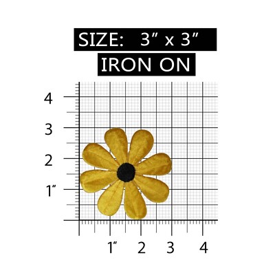 ID 6087 Yellow Daisy Flower Patch Garden Blossom Embroidered Iron