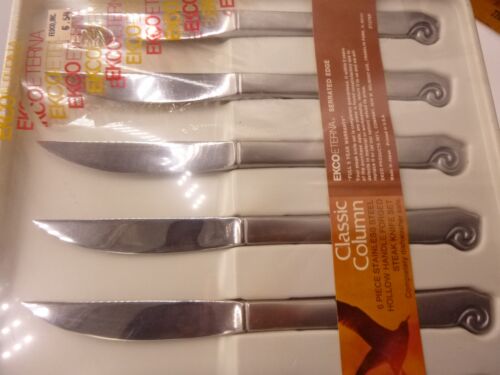 Classic Column (Stainless) Steak Knife set 6 Classic Column by Ekco MIP - Picture 4 of 5