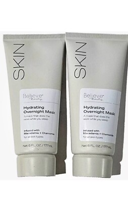 2 Pack Skin Believe Beauty Hydrating Overnight Mask Macadamia +  Chamomile 6oz