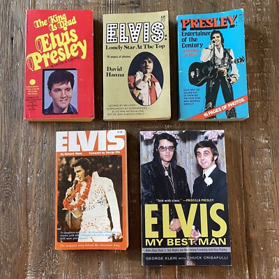 Lot of 5 ELVIS PRESLEY VTG 1977 FIRST EDITION Paperback Books - SHIPS FAST!