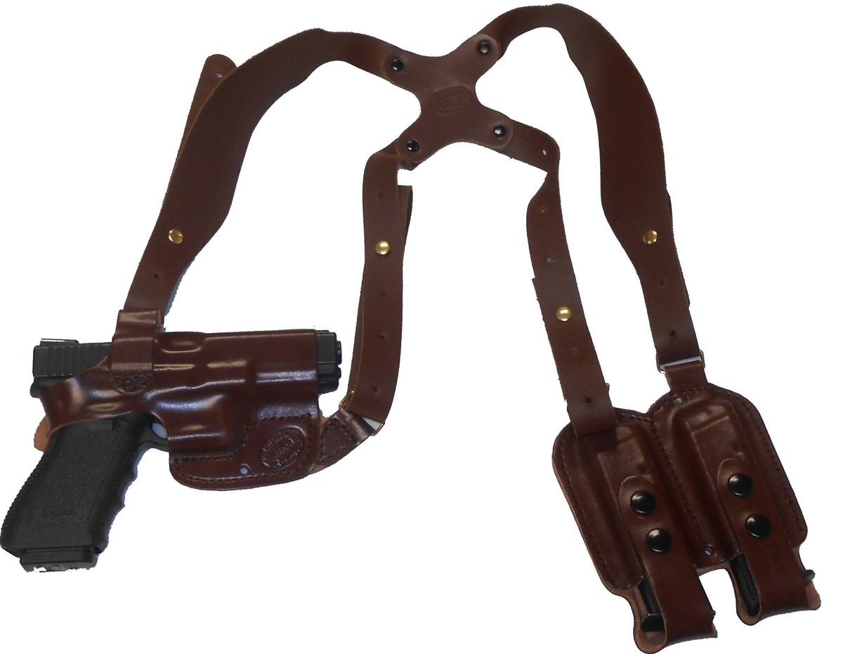 S&W 4006 4046 Belt Holster - Right Hand Black Leather Outside Waistband Holster