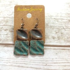 BOHO Simulated Copper Squares Dangling Earrings