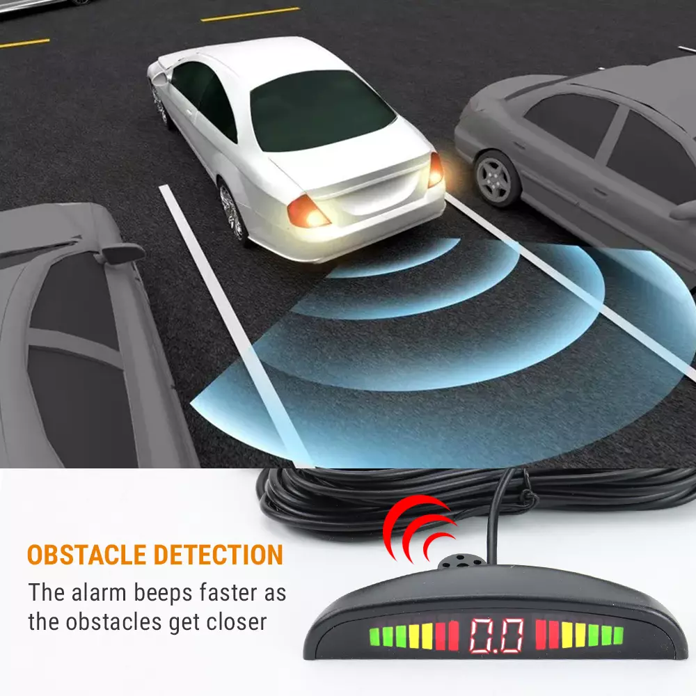 Parking Sensor Detector de carro Display de LED automático Kit de sensor de  estacionamento Assistência reversa Monitor de radar de backup Detector de  carro de estacionamento