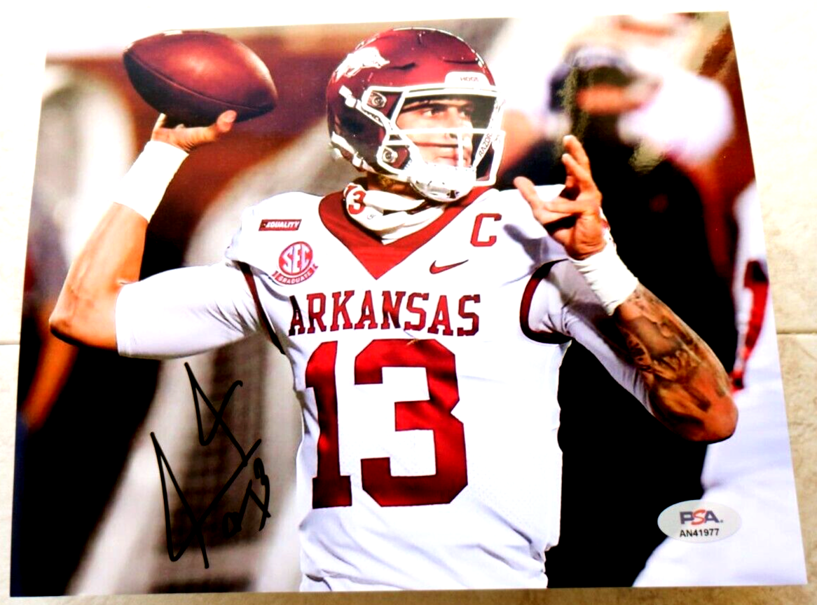 ARKANSAS RAZORBACKS Feleipe Franks SIGNED 8x10 Photo PSA/DNA B 