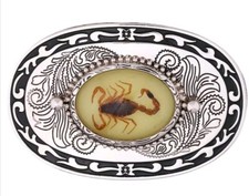 Vintage real Scorpion Belt Buckle 3D glow in dark belt buckle western style