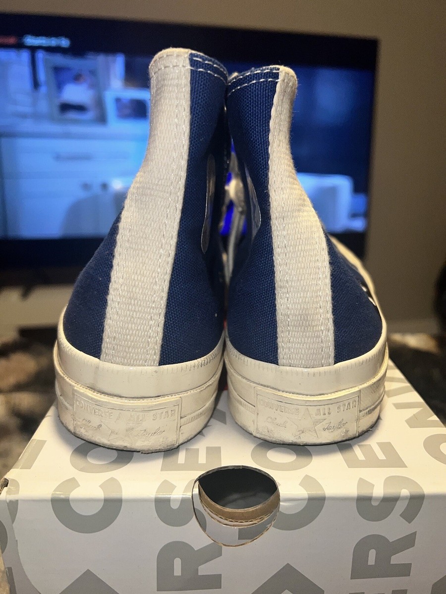 スニーカー PLAY COMME des GARCONS Blue canvas sneakers (P1K122 BLUE) Size 4 - Converse Comme des Garcons PLAY Chuck 70 High Blue