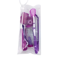 8 Pcs/kit Dental Teeth Oral Cleaning Care Orthodontic Purple Brush Floss Thread