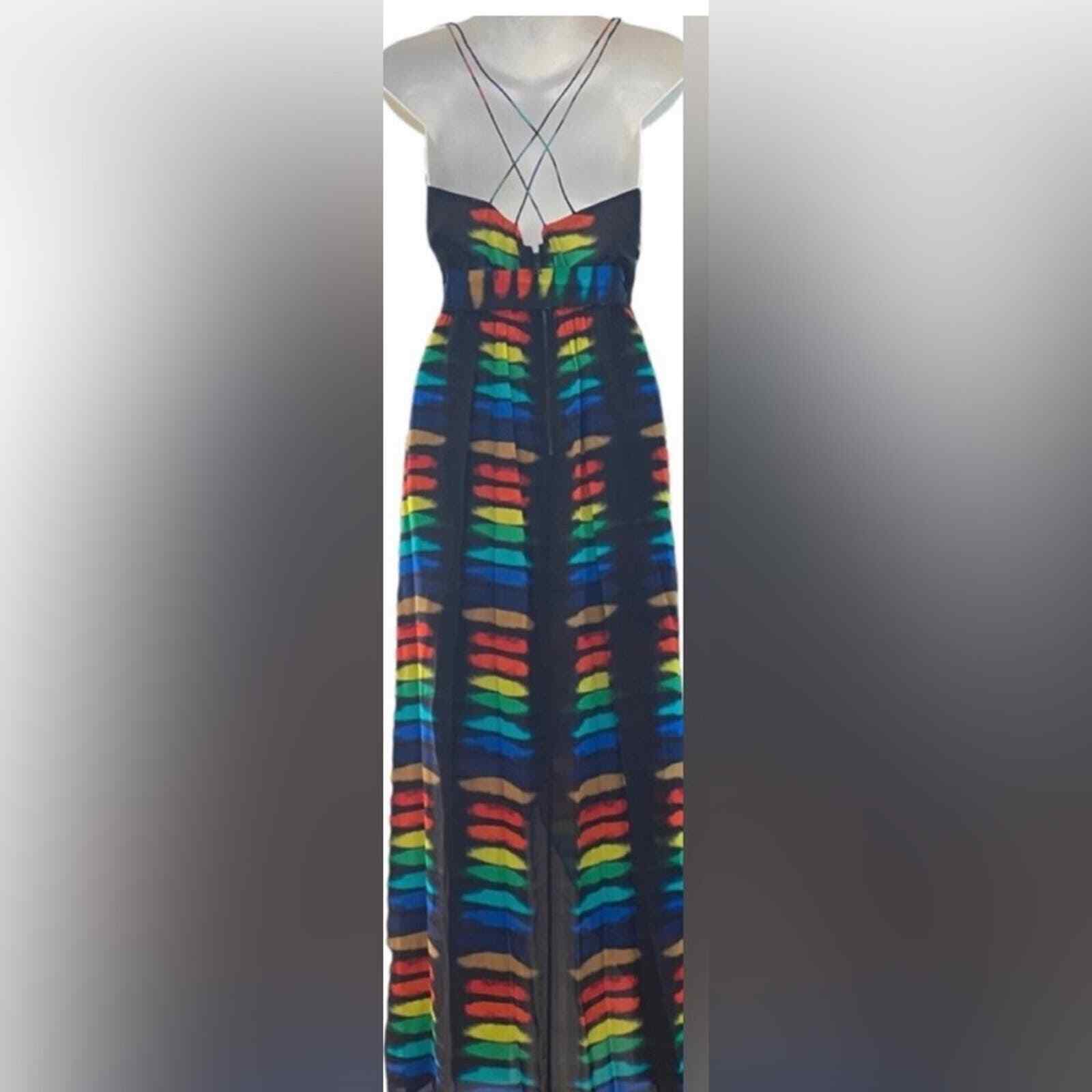 Alice and Olivia Rainbow Block Maxi Dress Size S - image 5