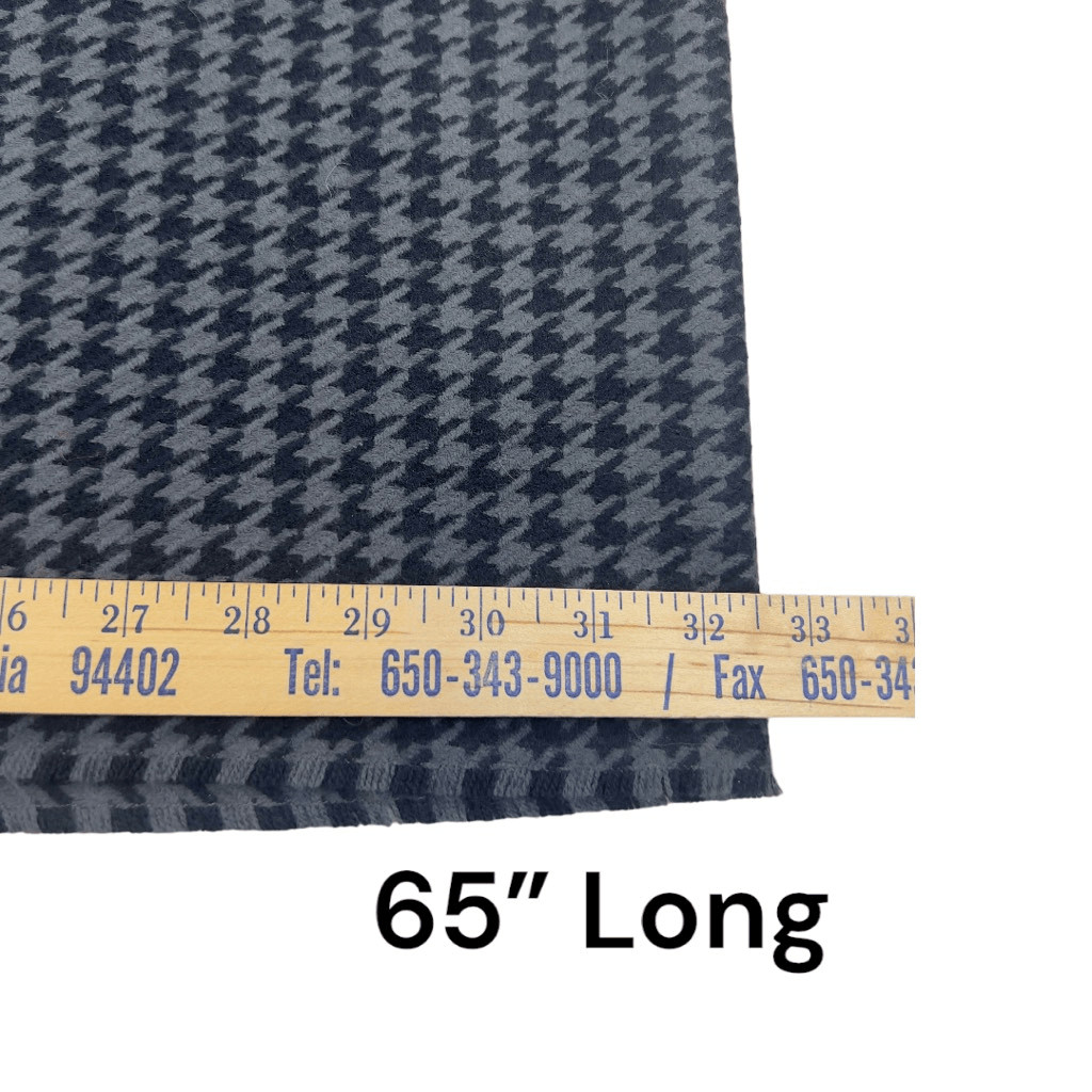 Unisex Cashmere Houndstooth Rectangular Fringed S… - image 2