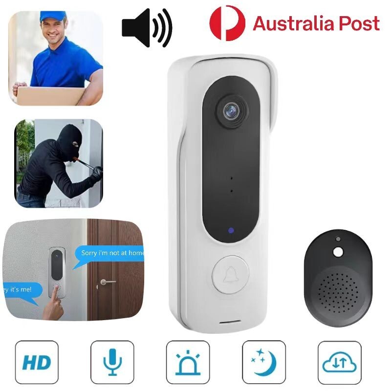 Video Doorbell WiFi Ring Smart Security Camera Wireless Intercom Monitor Bell AU-image