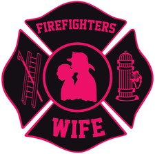 Firefighter Stickers - Fire Wife 4" Maltese Sticker Maltese Decal