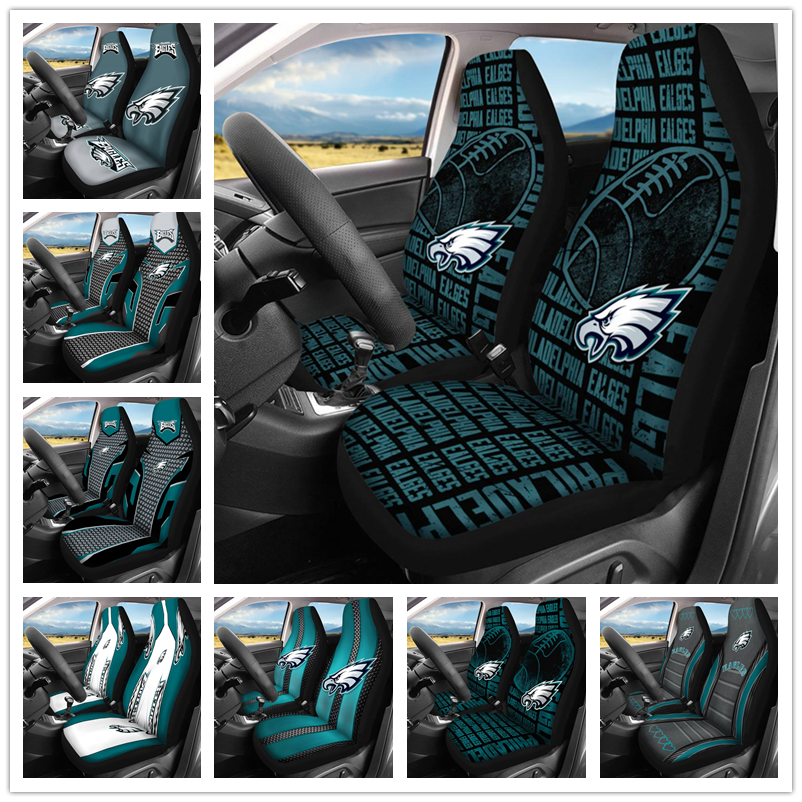 Car Seat Cover Personalized Nonslip Seat Protector 2Pcs for Philadelphia Eagles-image