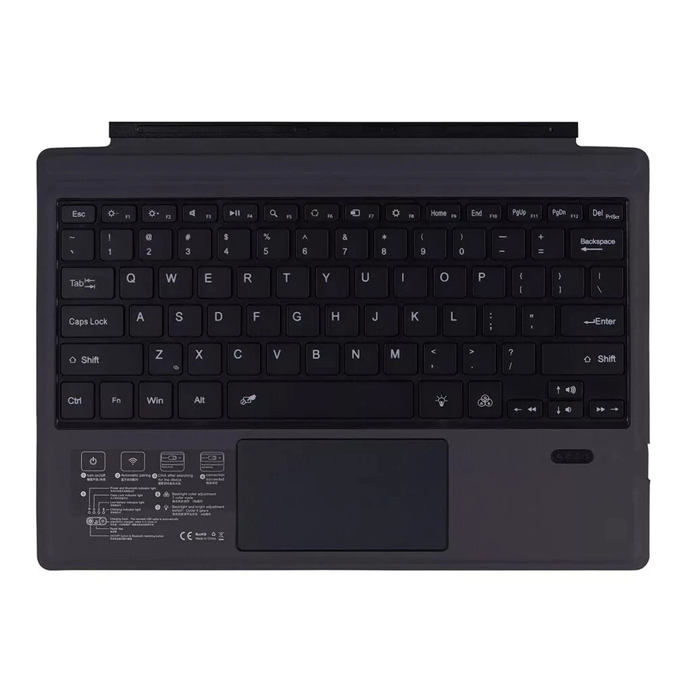 For Microsoft Surface Pro 3 4 5 Pro 7 Pro 6 Backlit Wireless Bluetooth Keyboard - Image 3 of 4