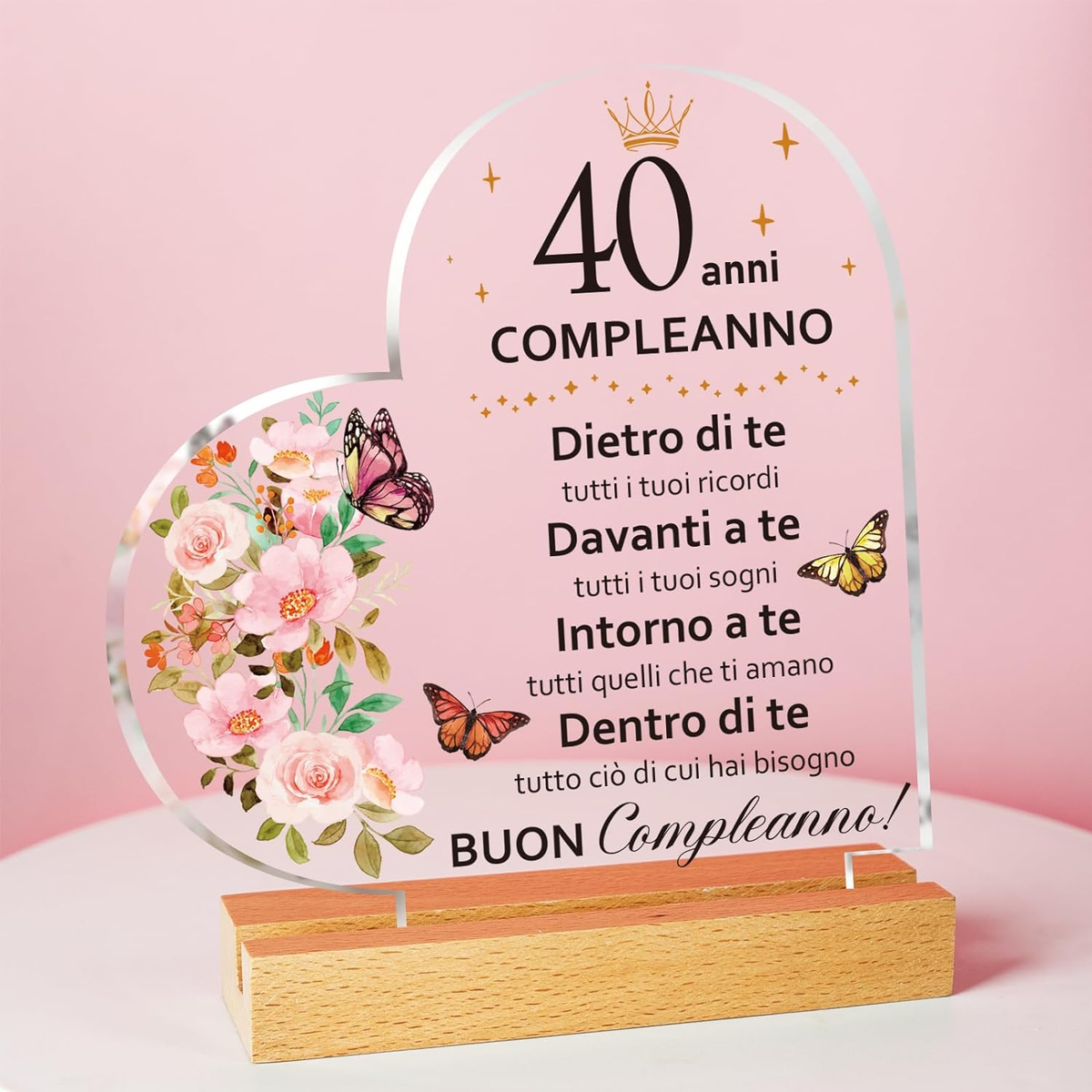 Regalo 40° Compleanno Per Donna - Cesto Con Tazza Termica, Bomba Da Bagno, Candela, Sali, Calzini E Portachiavi - Foto 6