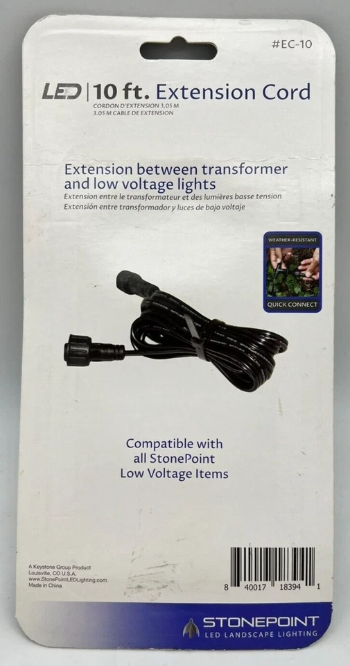 Stonepoint LED Iluminación de Paisaje 10 Pies Cable de Extensión para Baja Tensión NUEVO Foto 4 de 4