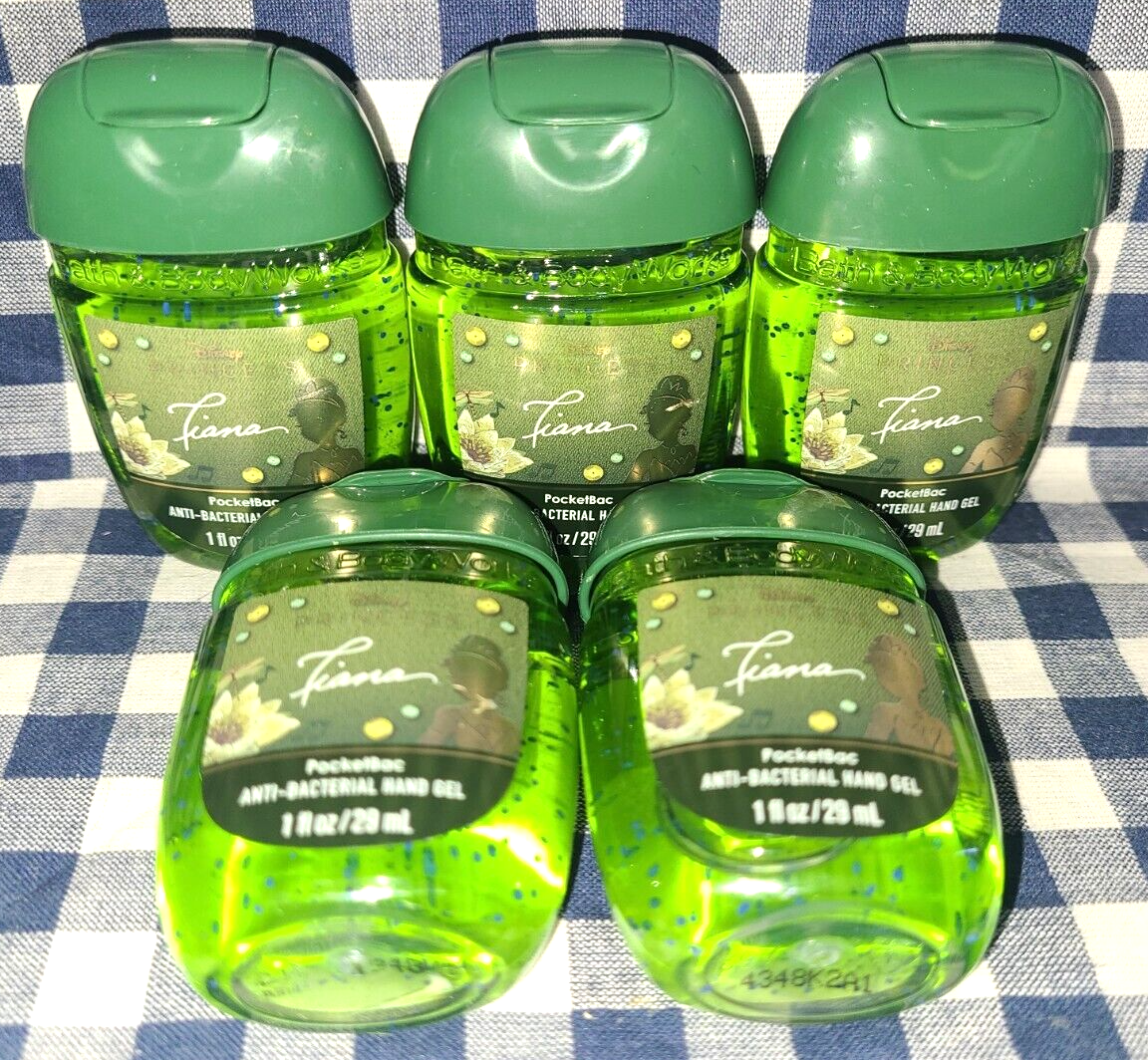 ALL NEW 5-Pack TIANA Disney Princess PocketBac Sanitizers 1 oz