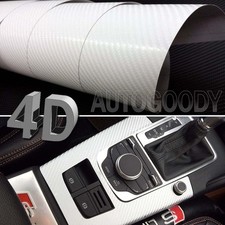 Premium 4d Gloss White Carbon Fiber Vinyl Film Wrap Bubble Free Air Release